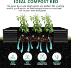 DIIYIV 12x4x1.5FT Galvanized Raised Garden Bed,Vegetable Boxes-Rectangle Metal Flower Box,Large Planter Raised Beds Outdoor Garden for Planting,Fruit,Herb-Black