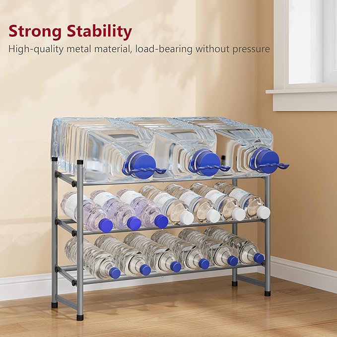 Tajsoon Expandable Shoe Rack for Closet 3 Tier, 28“-41“Adjustable & Stackable Shoe Shelf Storage, Metal Shoe Rack Organizer for Front Door Entrance, Closet, Garage, Entryway, Grey