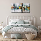 SIXTTART Abstract Wall Art for Living Room - Black and White Canvas Wall Art for Bedroom Ready to Hang Size 20" x 40"