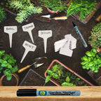100 T-Type Plastic Plant Labels (Garden Markers Waterproof Signs for Outdoor Plant Tags Plant Markers Supplies (NO Pen) Plant T-Type Tags Indoor Herb Nursery Garden Labels