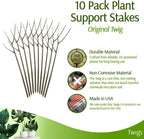 Plant Support Stakes, Stem Holder Structures for Indoor & Outdoor Use, Garden Accessories for Climbing & Potted Plants, Trellis Alternative - Moonstone, 10 Pack, 22" L, Original