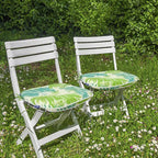 SleepMan Outdoor 17"x16" Chair Cushions with Ties Set of 4, Water Resistant All Weather U-Shape Seat Pads for Patio Garden Furniture Indoor Fade Resistant Patio Cushions (Green Bamboo)
