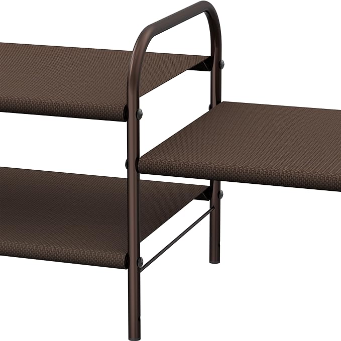Simple Houseware 2-Tier Shoe Rack Storage Organizer, Bronze