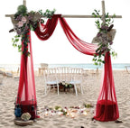 MDS Halloween Chiffon Draping Fabric - 1 Panel, 30" Wide x 50ft Long - Sheer Spooky Arbor & Canopy Drapery for Haunted House Backdrops, Party Ceilings, DIY Costumes & Themed Events - Apple Red