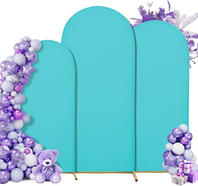 Wedding Arch Cover 7.2FT 6.6FT 6FT Arch Backdrop Cover Spandex Fitted Arch Cover for Round Top Chiara Backdrop Stand Covers for Wedding Birthday Party Baby Shower Banquet Ceremony Decoration