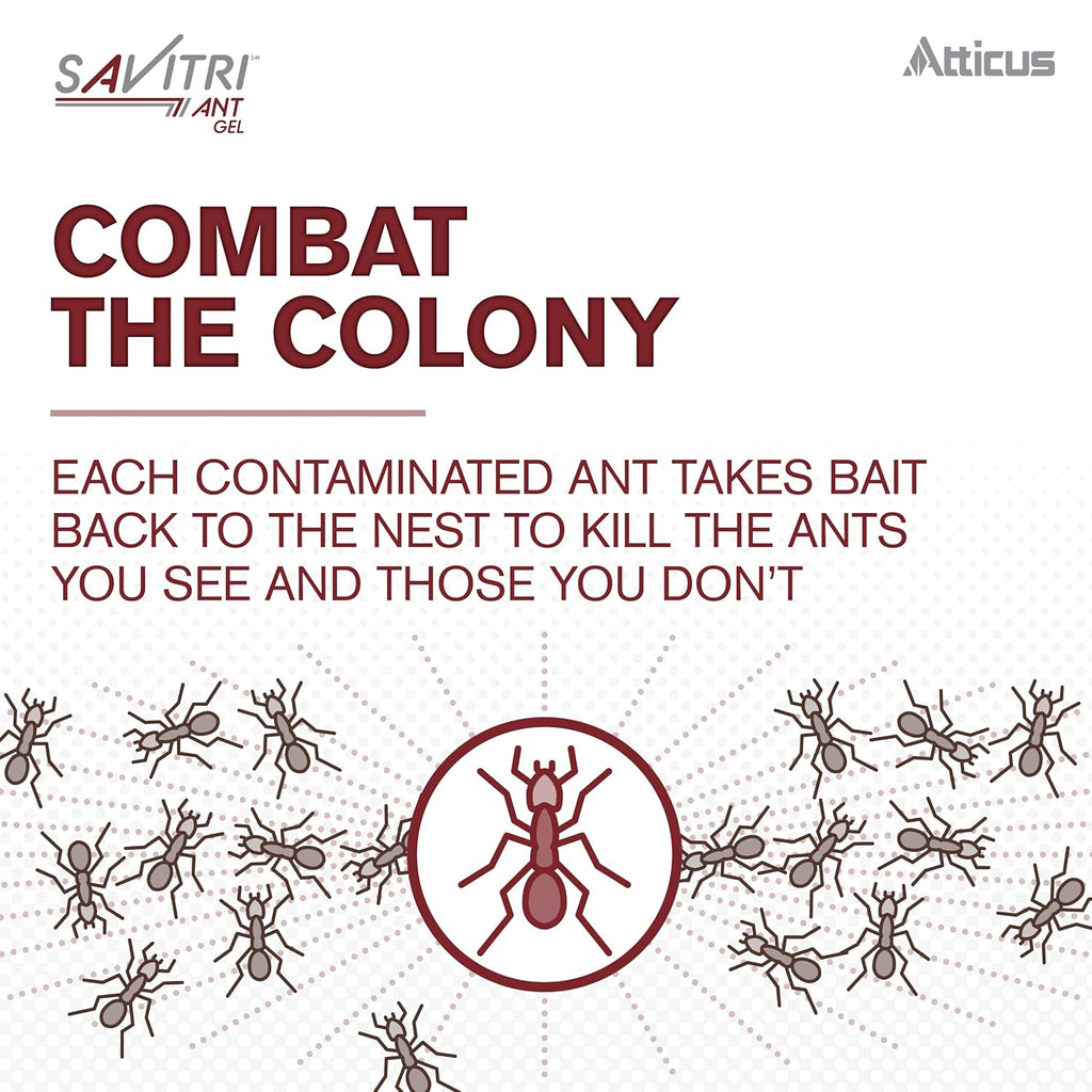 Atticus Savitri Ant Gel Bait (4 x 30 Grams) - Indoor and Outdoor Use - Indoxacarb Ant Killer