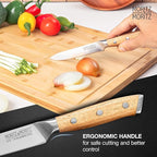 Professional Kitchen Knife 5 inches - All-Purpose Chef's Knife for Meat, Vegetables & More - Cooks Knife with Ergonomic Acacia Wood Handle - German Knife Steel