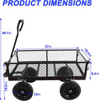 Wagon with Removable Sides Can be Used in Farms, Warehouses etc l Garden Dump cart- A Must-Have for Your Dream Garden Garden Essential- Dump cart Solid Wheels (Black Solid Wheels)