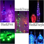 12 Pack 20 LED Wine Bottle Cork Lights, Fairy Mini String Lights Copper Wire, Battery Operated Starry Lights for DIY, Christmas, Halloween, Wedding, Party, Indoor&Outdoor (12 Pack, Multi Color)
