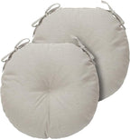 Bistro Chair Cushions 15 inch,Set of 2,Tufted Round Chair Cushions with Ties,15"x15"x4",Water Resistant Round Seat Cushion for Barstool Chairs,Patio Garden Kitchen Outdoor Furniture(Light Brown)