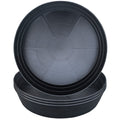 Plant Saucers 10 12 14 16 18 20 25 Inch, 4 Pack of Plastic Plant saucers for Pots，Extra-Deep Plant Water Dray Tray, Bird Bath Bowl, Heavy Plant Trays Indoors and Outdoor No Holes (12 Inch, Black)