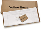 Solino Home White Table Runner 156 Inches Long - Cotton Linen Hemstitch Extra Long Table Runner 14 x 156 Inch for Fall, Autumn, Halloween, Thanksgiving, Christmas, Holiday