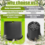 7 Gallon Nursery Pots Plastic Container Injection Molded Pot for Plants Flexible with Drainage Holes Suitable for Plants Soil Growers or Hydroponics Black 10 Pcs