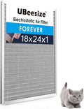 UBeesize 18x24x1 Reusable Electrostatic Air Filter HVAC AC Furnace Filter,MERV 8, Washable, Lasts a Lifetime,Permanent Air Filter,Breathe Fresher,Home And Office(Actual Size:17.44x23.46x0.82 Inch)