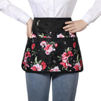 Bafelia Garden Apron for Women with 6 Pockets,Half Florist Apron (Peony)