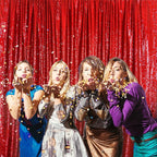 SquarePie Sequin Backdrop Curtain Not See Through Thick Glitter Background for Party 6FT x 6FT Red