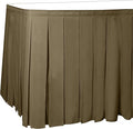 Ultimate Textile Pleat Polyester Fabric Table Skirt - Machine Washable Flame Resistant with Clips for Events, Weddings & Trade Shows, Cut & Sewn in Paterson, NJ - Cafe, 21' Box Pleat