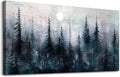 Large Wall Decor for Living Room Canvas Wall Art for Office Modern Wall Decorations for Bedroom Foggy Forest Landscape Paintings Black and White Pictures Artwork Room Home Decor 24"X48"