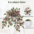 Briful Faux Plants Indoor Fake Potted House Plants Artificial Watermelon Peperomia Hanging Plant for Home Office Bedroom Aesthetic Shelf Kitchen Decoration(Pink - 1 Pack)