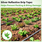 3000FT 5/8" Drip Tape Irrigation, 16 Mil Heavy Duty with 6" Emitter Spacing, Silver Reflective Drip Tape Resistant to Pecking & Biting, Heat-Safe for Seedlings, Ideal for Garden Farm Greenhouse Patio