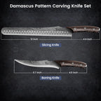 Brisket Slicing Knife Set, Carving and Boning Knife for Meat & Turkey Cutting, Japanese Style High Carbon Steel Kitchen Knives Set For Home & BBQ, Wood Ergonomic Full Tang Handle, Cooking Gift