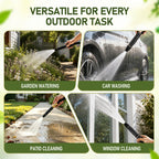 High Pressure Hose Nozzle Metal Fits US Garden Hoses with 3 Spray Modes