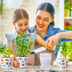 Domensi 30 Pack Garden Pot Craft Kit 4 Inch DIY Happy Easter Crafts for Kids Bulk Small Plastic Spring Flower Plant Pot Plastic Planter with Tray Drainage Holes with Tag, Certificate of Award, Sticker