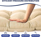 IPYNBAP Outdoor Bench Cushion, 59x18x5 Inch, Waterproof Bench Cushion for Outdoor/Indoor Furniture, Tufted Patio Bench Seat Cushion, Fade Resistant Outdoor Cushions for Porch Swing Couch, Beige