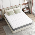 Queen Mattress, 12 Inch Hybrid Mattresses with Pocket Springs, Medium Firm Queen Size Mattress in a Box, Upgraded Support