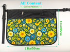 Bafelia Garden Apron for Women with 7 Pocket,Half Florist Apron Harvesting Apron (Green Flowers)