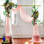 MDS Halloween Chiffon Draping Fabric - 1 Panel, 30" Wide x 75ft Long - Sheer Spooky Arbor & Canopy Drapery for Haunted House Backdrops, Party Ceilings, DIY Costumes & Themed Events - Peach