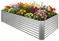 Tegarbed 6x3x2ft Raised Garden Bed, Deep Root Planter Box, Silver,1 Pack