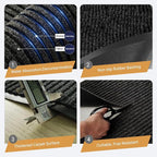 Outdoor Entry Rubber Rug, 6'x2' Commercial Heavy Duty Rubber Large Exterior Door Mat, Industrial Non-Slip Waterproof Welcome Floor Mats for Garage, Kitchen, Patio, Black 72" x 24"