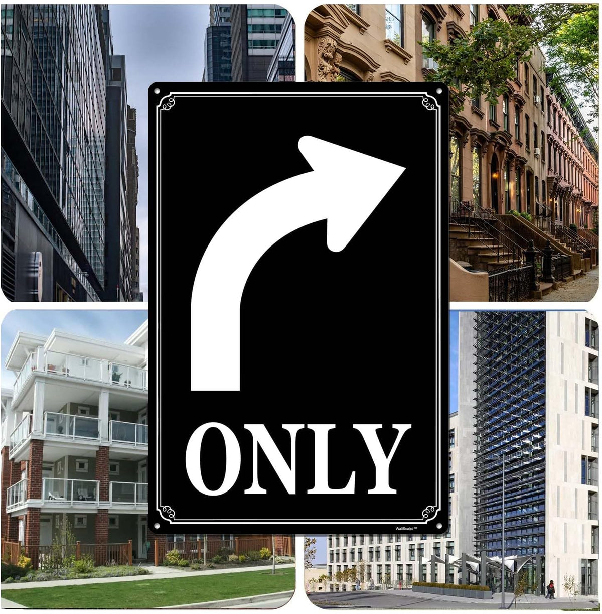12x16" Left Turn Only Arrow Signs - High-Intensity Aluminum Parking Lot Sign, Weatherproof & Fade-Resistant, Ideal for Outdoor & Indoor Use - Curbside Sign
