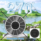 Yzert Solar Fountain with 2000mah Battery & Rotating Rods, Works in Shadow, 3-Level Adjustable Water Height, 7 Nozzles, 3.5W 2026 Glass Outdoor Fountain Pump for Bird Bath, Garden, Pond - White