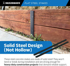 Sandbaggy Flat Steel Stakes for Concrete Forms with Nail Holes - 1.5" Wide - Painted - Removable, Reusable, V Point End - Construction Grade Stakes (5, 30 inch)