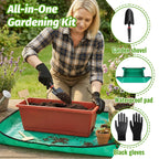 CAKKVDE 7 Pack 17 Inch Rectangular Plastic Window Box Planters(Brick-red)