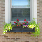 Mayne Fairfield 48in Self-Watering Rectangular Window Box Planter, Black