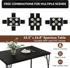 Kitchen Dining Table Set for 4, 5-Piece Kitchen Table Set with 1.6“ Thick Tabletop,Dining Room Table Sets,Kitchen Table Set with 4 Chairs for Small Space, Dinette,Apartment,Retro Black