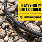 TigeJoy 150FT Flat Soaker Hose, Heavy Duty Double Layer Garden Watering Hose, Flexible Leakproof Drip Irrigation Hose for Raised Beds, Lawns & Vegetables, Save 80% Water