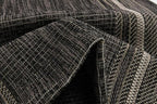 Unique Loom Outdoor Border Collection Area Rug - Soft Border (2' x 6' 1" Runner, Black/ Ivory)