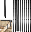 10PCS 17 Inch Round Steel Concrete Form Stakes with Holes Heavy Duty Rebar Stakes Concrete Pins for Concrete Forms, Garden Fence, Rust Resistant Removable Reusable, 3/5" Diameter, Pointed