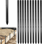 10PCS 17 Inch Round Steel Concrete Form Stakes with Holes Heavy Duty Rebar Stakes Concrete Pins for Concrete Forms, Garden Fence, Rust Resistant Removable Reusable, 3/5" Diameter, Pointed