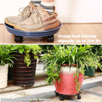 6 Packs Plant Caddy with Wheels 11.8" Plastic Rolling Plant Dolly Coasters Heavy-Duty Wheeled Planter Mover Rollers Indoor Outdoor Wheeled Flower Pot Base Suacers with Casters, Black