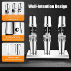 Electric Milkshake Maker, Commercial Stainless Steel Milk Shake Machine, Drink Mixers, 18000r/min & 650ml/Cup, Smoothie Milk Foam Tea Mixer Blender + 6 Cups, 180W 110V (3 Head)