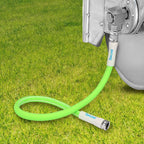 Fevone 25 ft x 5/8" Heavy Duty Garden Hose, Drinking Water Safe, Flexible & Kink-Free Hybrid Polymer Water Hose, Lightweight Outdoor Hose with 3/4" Solid Aluminum Fittings
