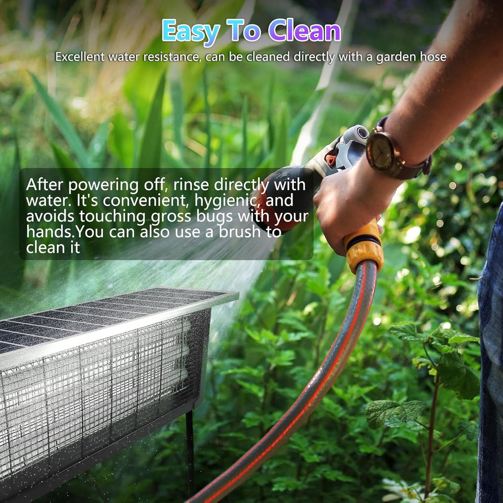 Powerful Large Solar Bug Zapper Outdoor for 4000 sq.ft, Rechargeable Mosquito Zapper with High Powered, Cordless Solar Fly Zapper for Patio Garden Backyard RV Camping Pond with 18W Solar Panel