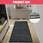 Kuyal Front Door Mat, 3'x6' Indoor Outdoor Entrance Mat, Commercial Floor Mats Inside Outside Entrance, Heavy Duty Durable Welcome, Rubber Backing Non Slip Outdoor Mats for Entryway,Black