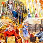 Suclain 4 Pcs Kids Rake with Hardwood Handle Small Child Size Multicolor 28'' Mini Rake for Leaves Lightweight for Children Garden Leaf Yard Tools Gifts