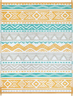 Lahome Outdoor Rugs 8x10 Waterproof, Reversible Outdoor Plastic Straw Rug for Camping Patio, RV Outdoor Rugs Outside, Outdoor Carpet for Porch Deck Backyard Picnic(Blue/Yellow,8'x 10')